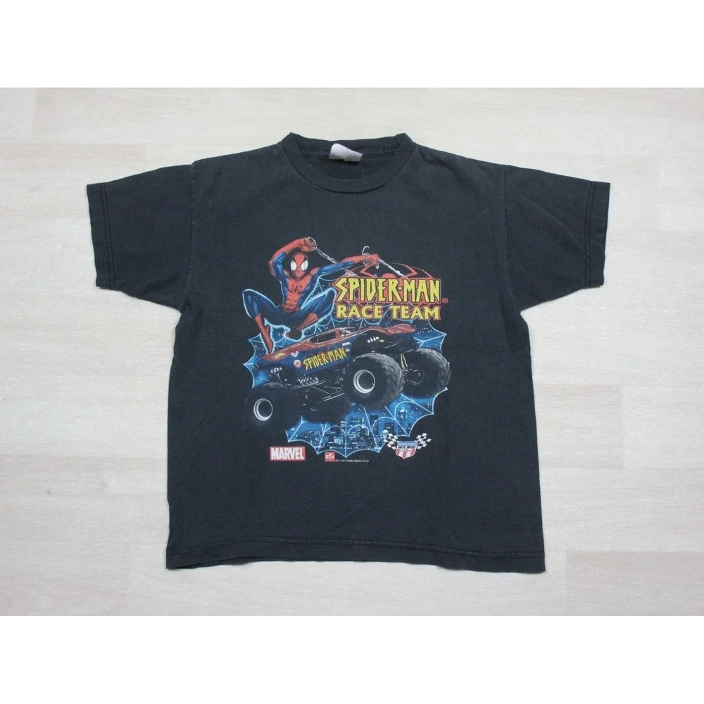 Vintage Marvel Spiderman Race Team‎ Shirt Monster Truck 2001 Sfx Youth Size (M)